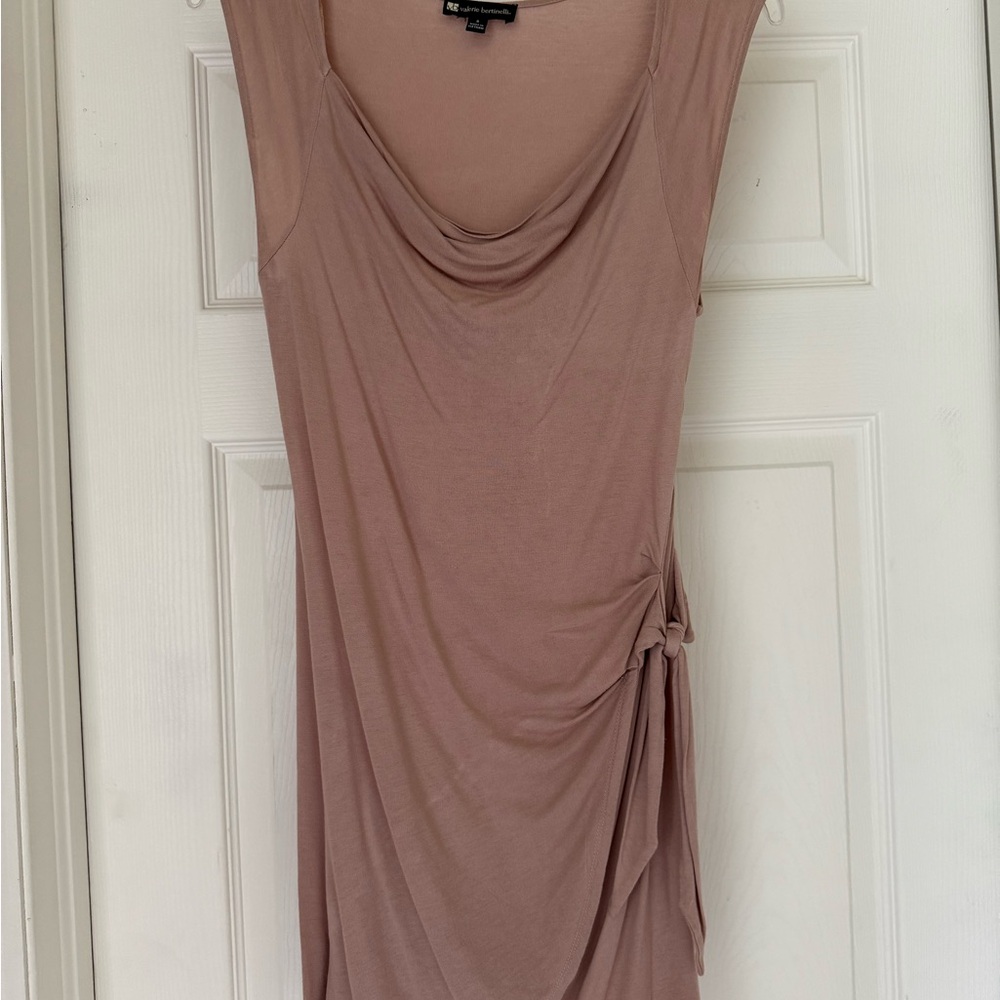 Valerie  Bertinelli Draped Sleeveless Top in Taupe